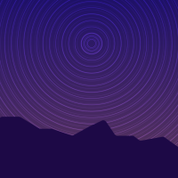 Graphic with purple background and circles expanding outwards