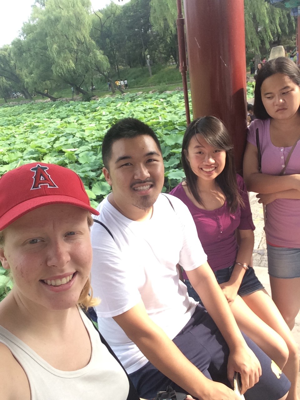 Ruby, Bill, Lotus, and Hannah on a field trip in Beijing